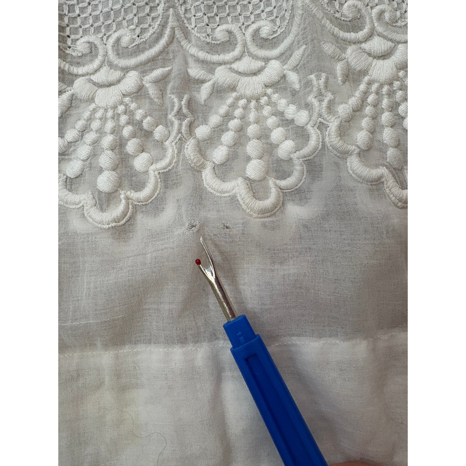 XXS Edwardian Antique Lawn Cotton Embroidered Dress