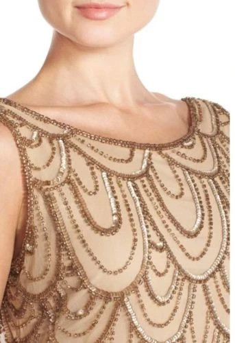 Vintage Predude Sheath Dress 8 Sequin Beaded Cocktail Formal Wedding Party