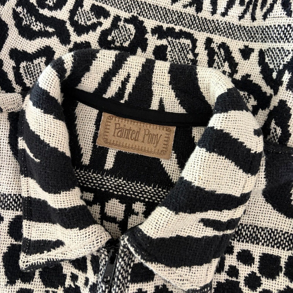 Vintage PAINTED PONY Animal Print Jacket Cropped Cottagecore Western Medium