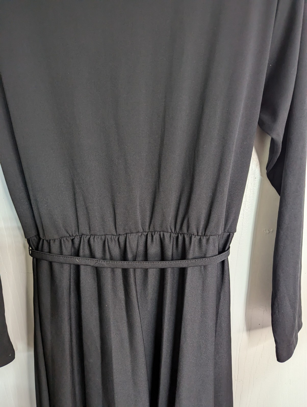 Vintage BLAIR Warren PA plain black long sleeve dress M/L see measurements