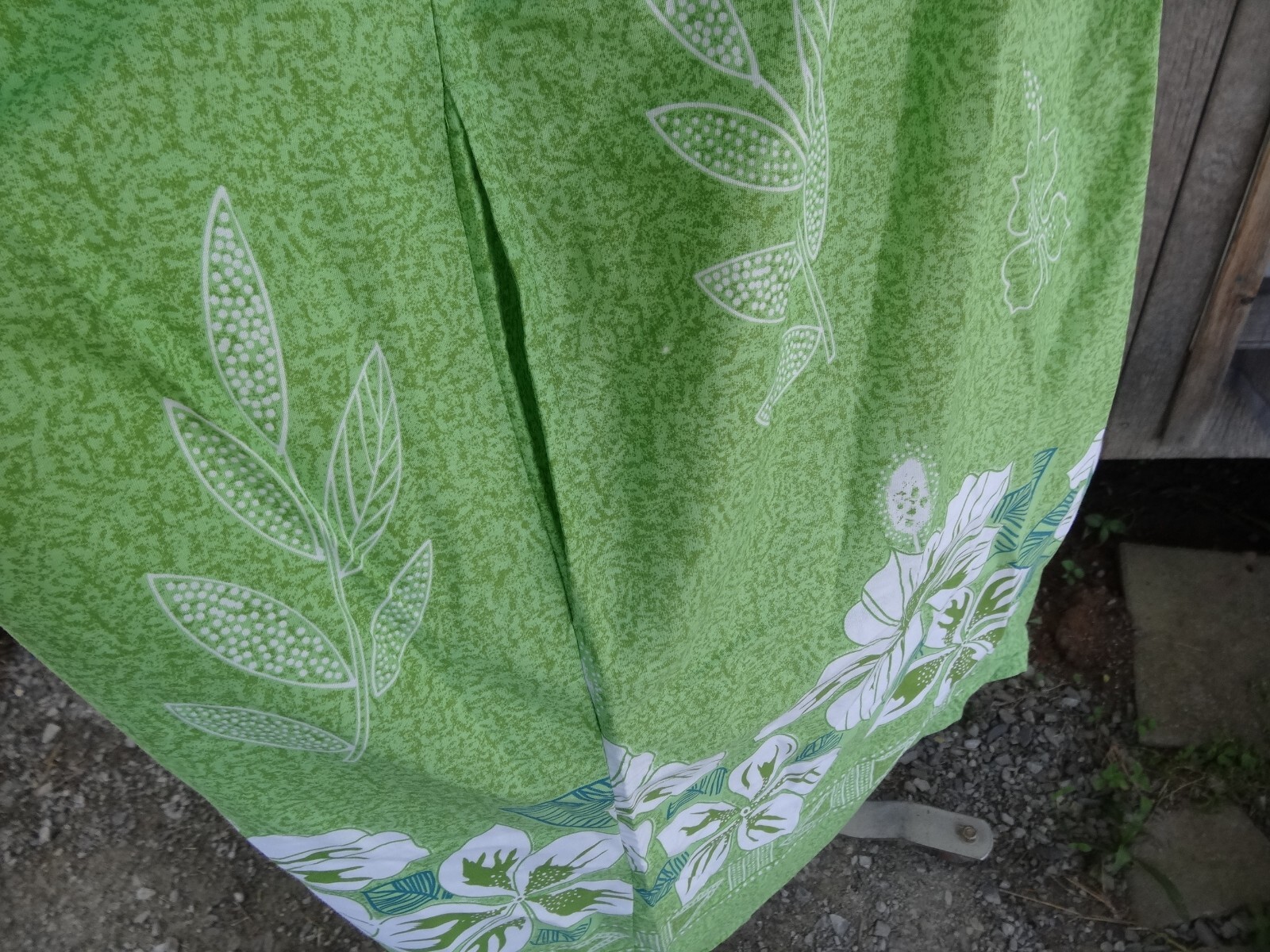 Nos Hawaiian Cotton Blend Green Muu Muu Lounging Summer House Dress 2xl