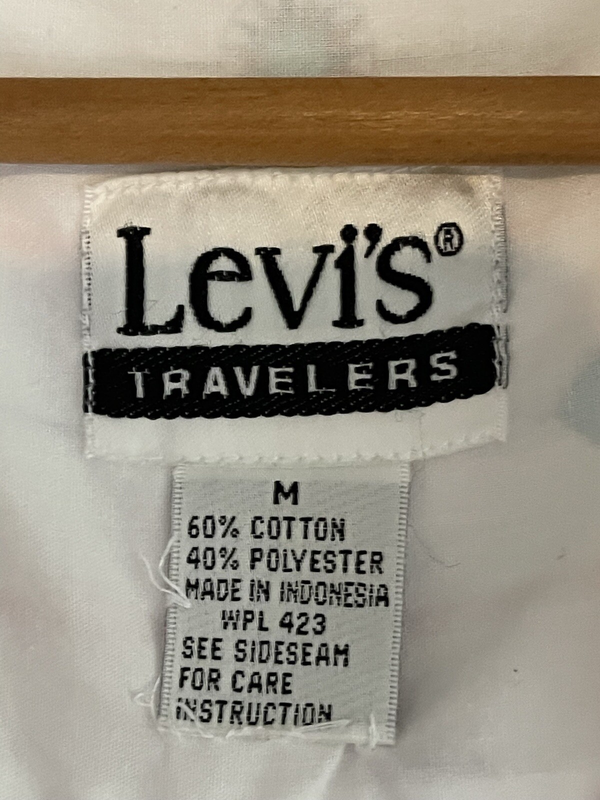 Vintage Levis Travelers 90s Shirt Top White M Women Button Up Western Southwest
