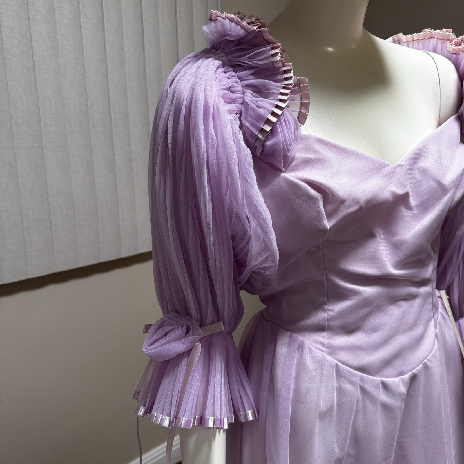 VTG Dance Allure Gown Prom Dress Womens 3/4 Lavender Pageant Bridal 80s USA NWT