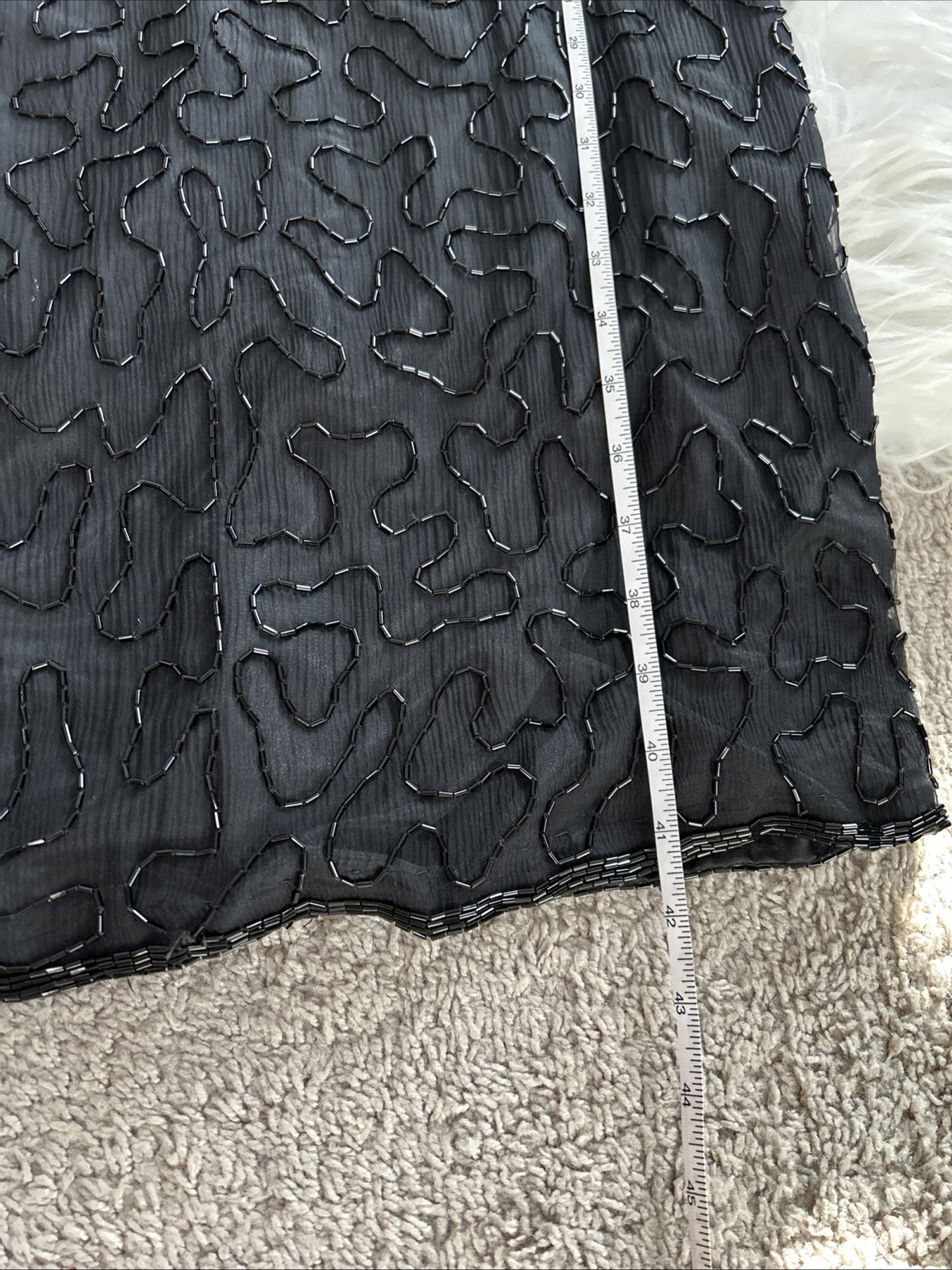 Vintage 80s SweeLo Fully Beaded Black Dress 100% Silk Size 10-12 Cocktail