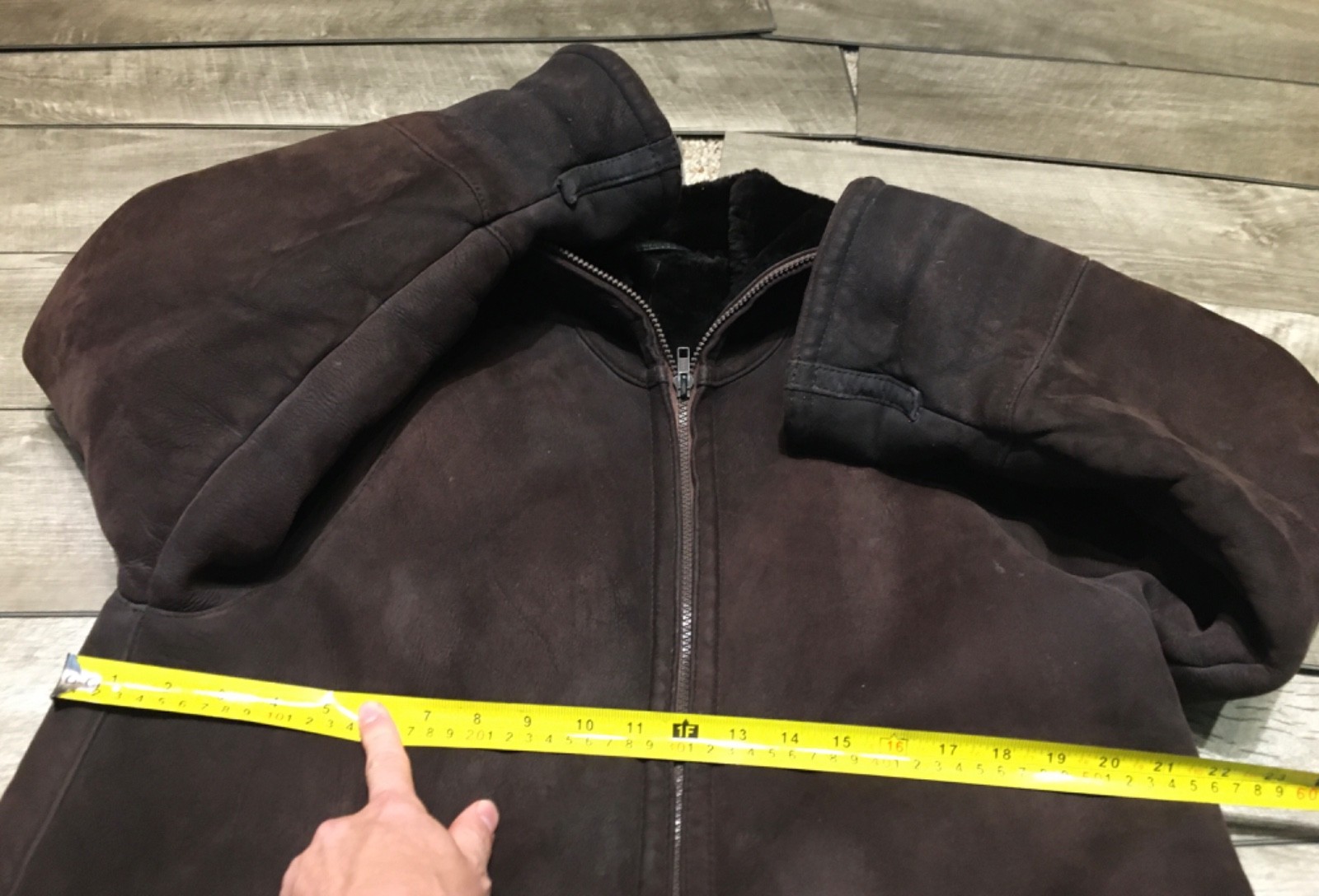 Vintage Delino Shearling Sheepskin Womens Coat Jacket Chocolate Size 6 Bomber