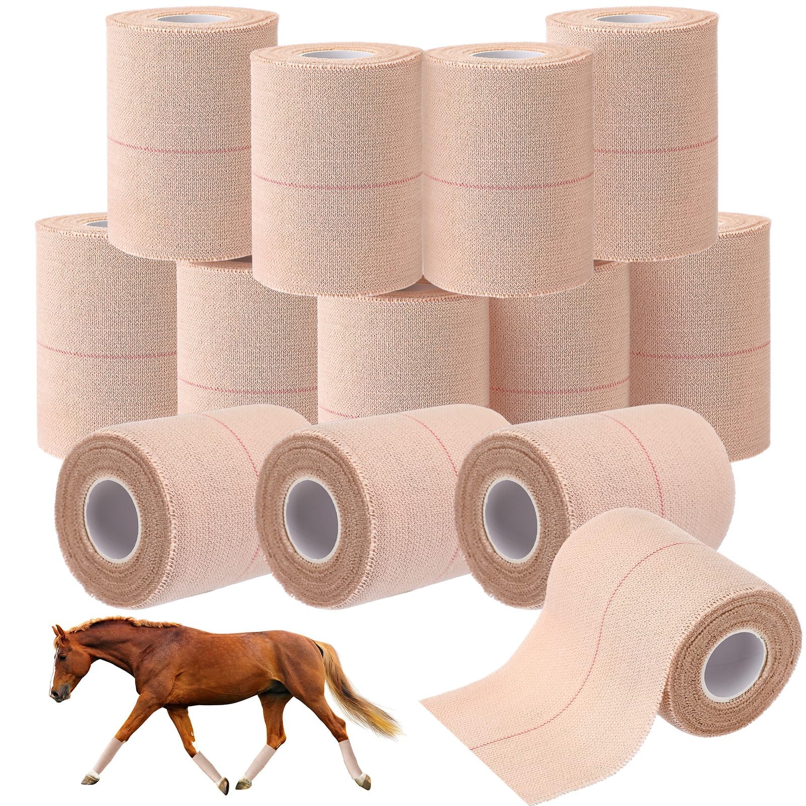 Geiserailie 12 Rolls 3 Inches Elastic Tape Adhesive Elastic Tape Self Adhesive B