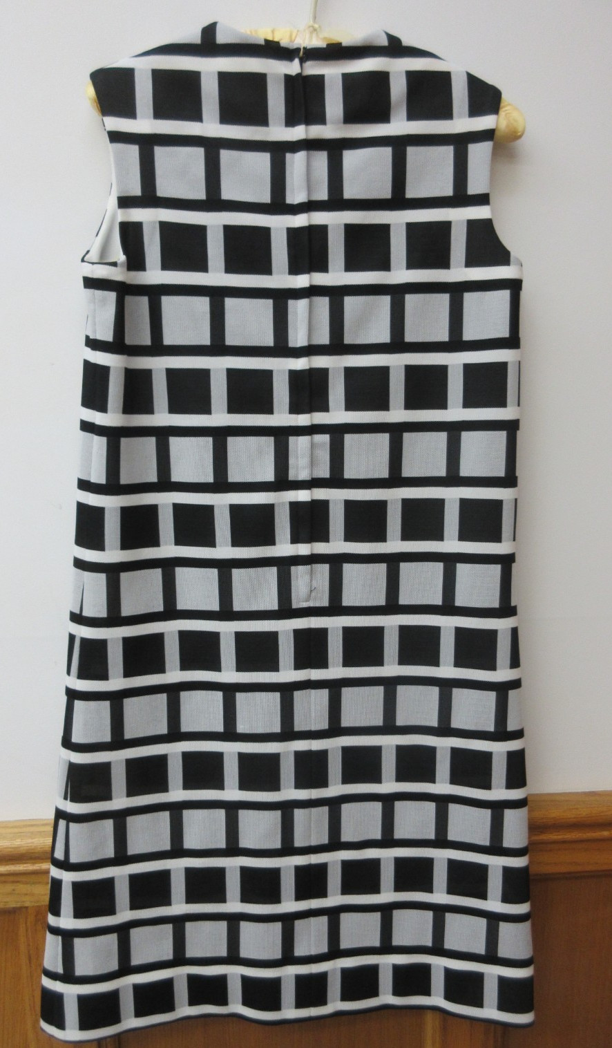 Mod Black / White Checkered Dress 60’s Polyester Nardi’s Of Dallas Union Made