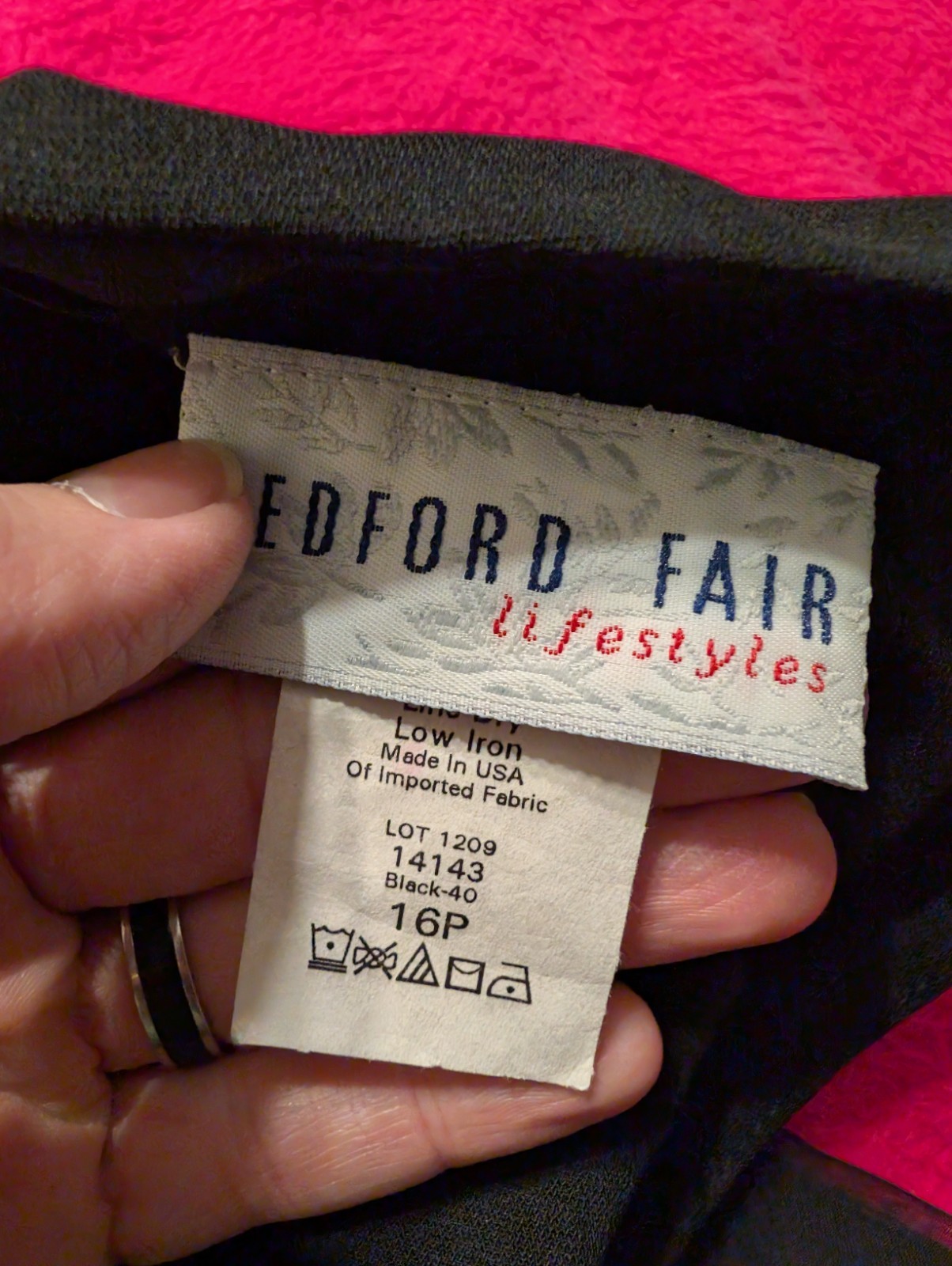 Bedford Fair Lifestyles Sheer Embroidered Bell Sleeve Shift Dress Black 16P USA