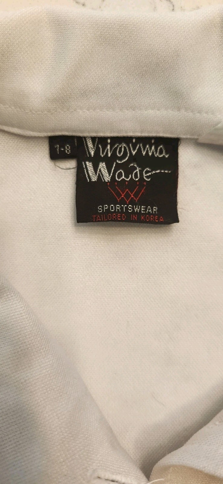 VTG 1960s Mod Virginia Wade Tennis Dress White Red & Blue Trim size 7-8