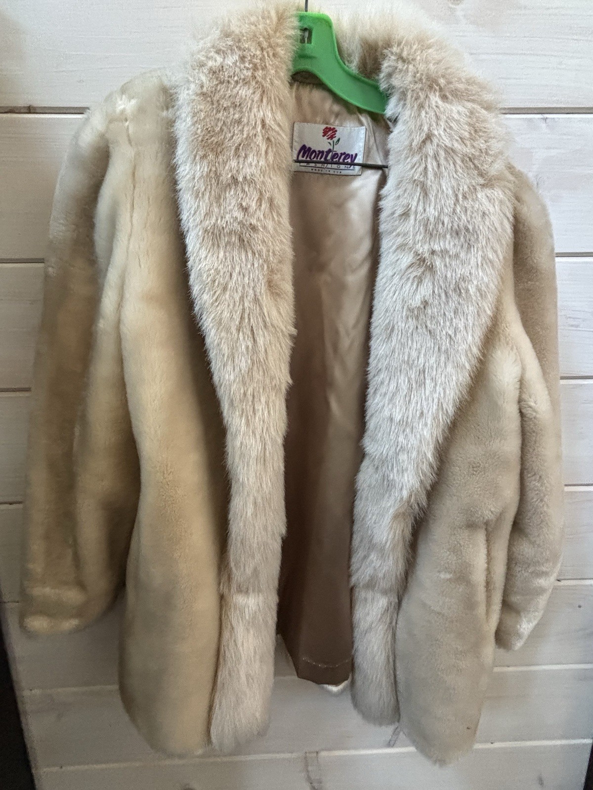 1980s Monterey Fashions Coat Vintage Lined Faux Fur