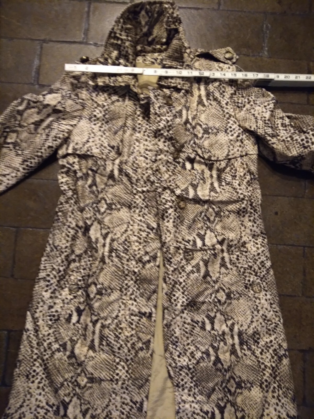 Small VTG 1960s Leopard Print Trench Overcoat USA Made Size S