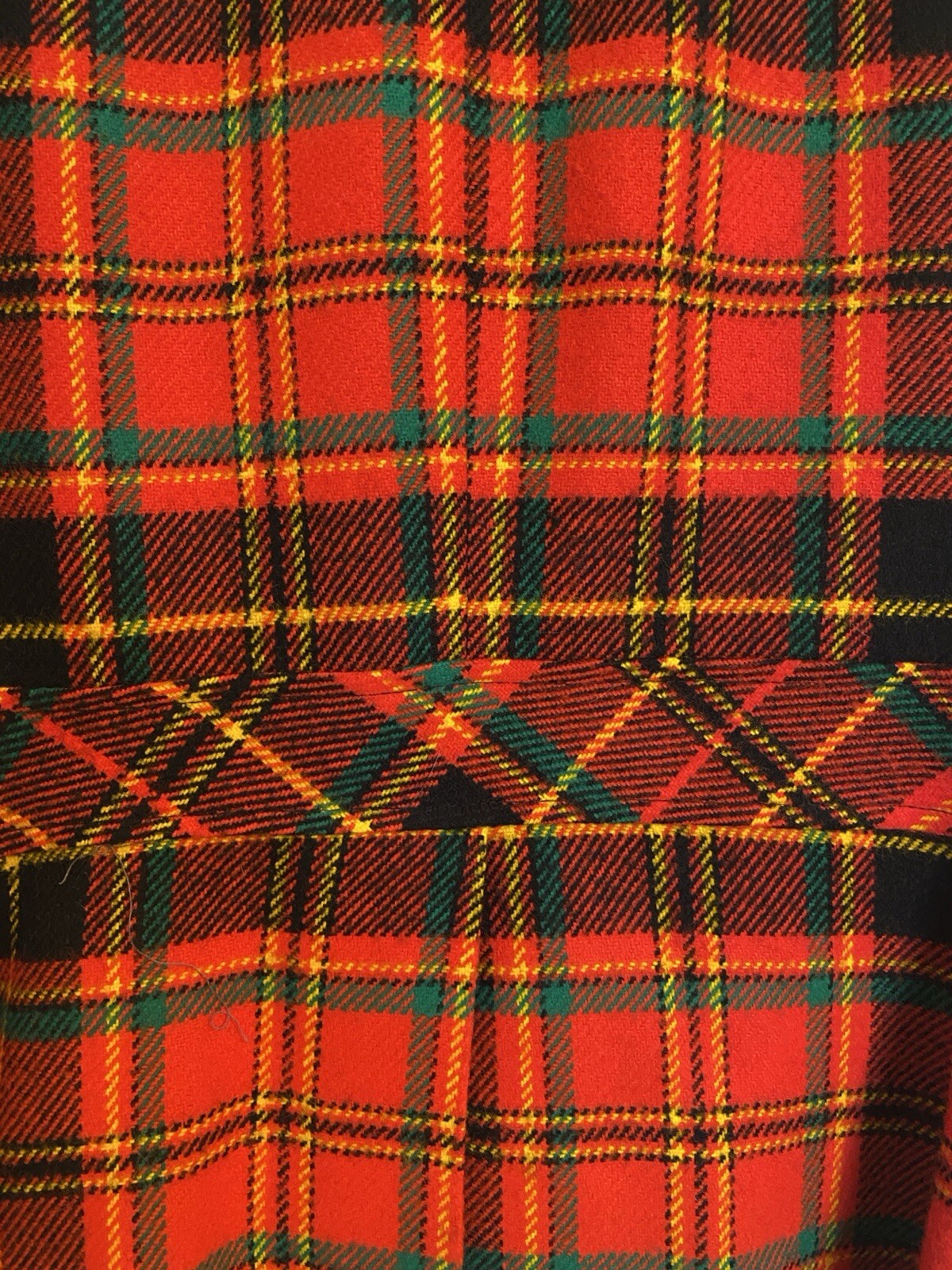 Peerless of Boston VTG Jacket 1970s Plaid 13 14 Retro Red Green Yellow Black
