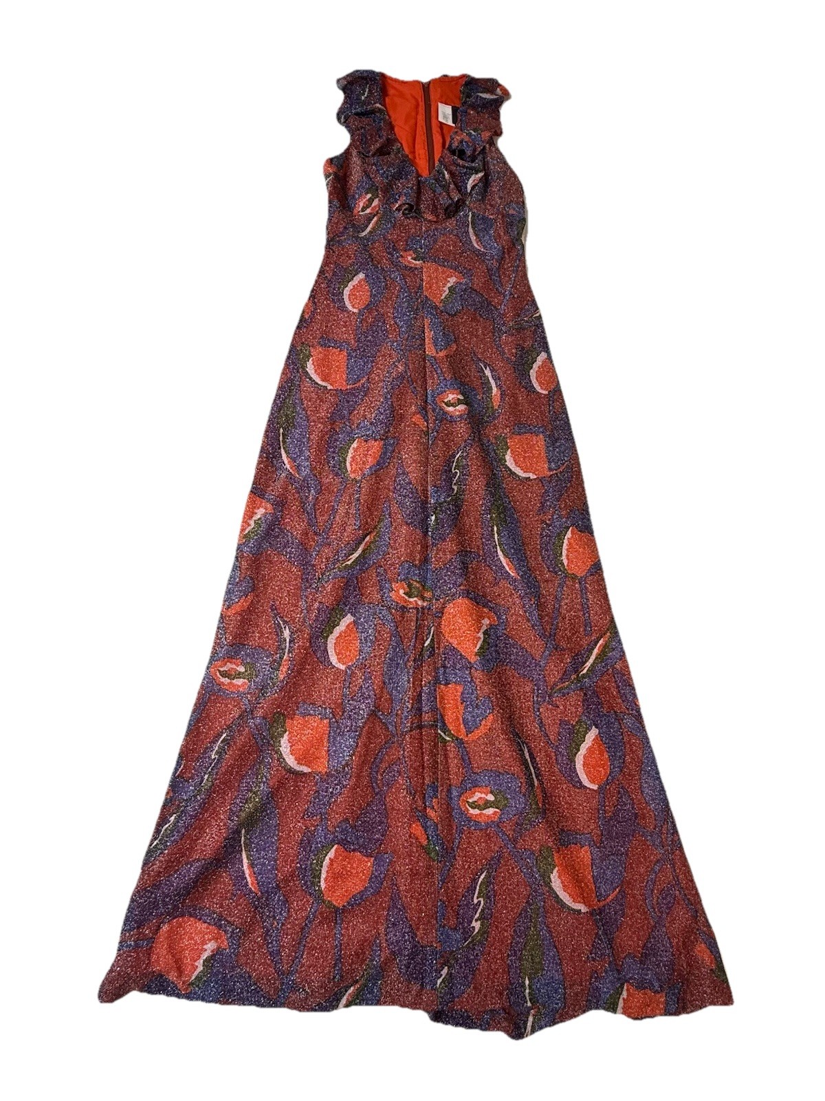 Vtg 70s Saba California Lurex Maxi Dress Tagged 10 Modern Size 2/4 Stunning EUC