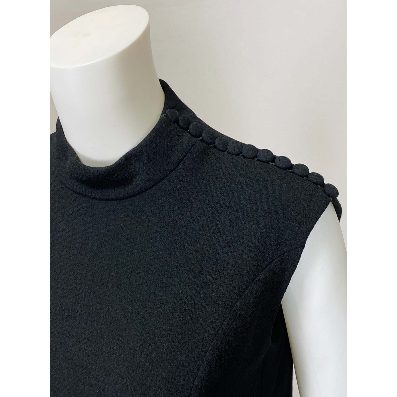 Vintage 1960s Norman Norell Dress Black A-Line Princess Seams Short Sleeve