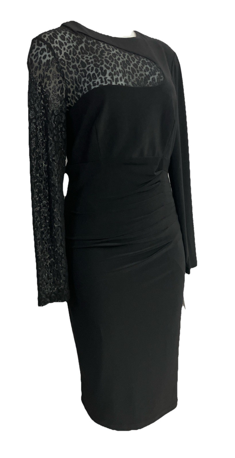 Cartise Black Stretch Black Dress Vintage 90s Art Deco Glam Women’s Size 6 New