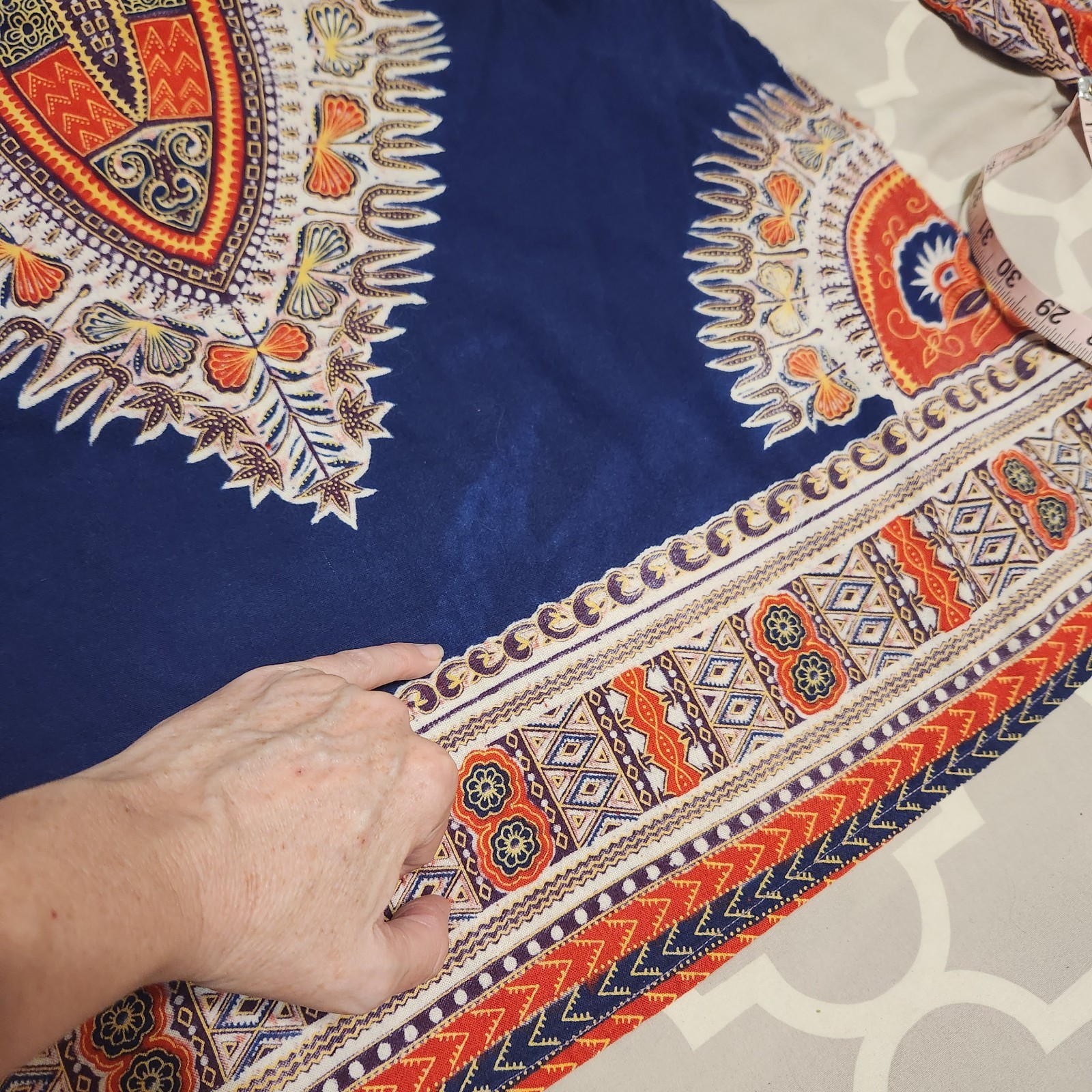 True Vintage 60s 70s Cotton Angel Wing Dashiki Hippy Pullover Top