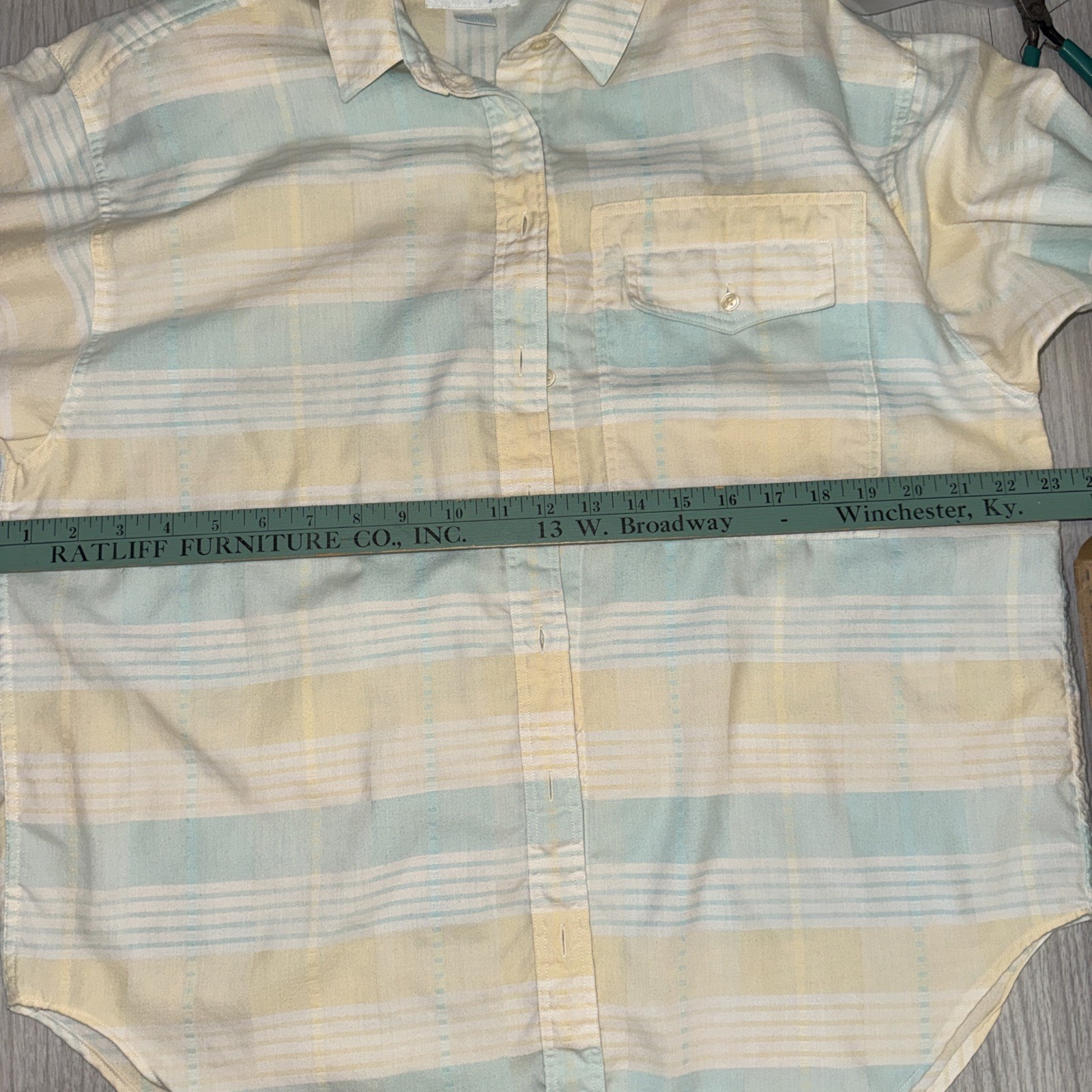 Vintage Shirt 80s CarenSport Button Up Plaid Removable Shoulder Pad Women 2106