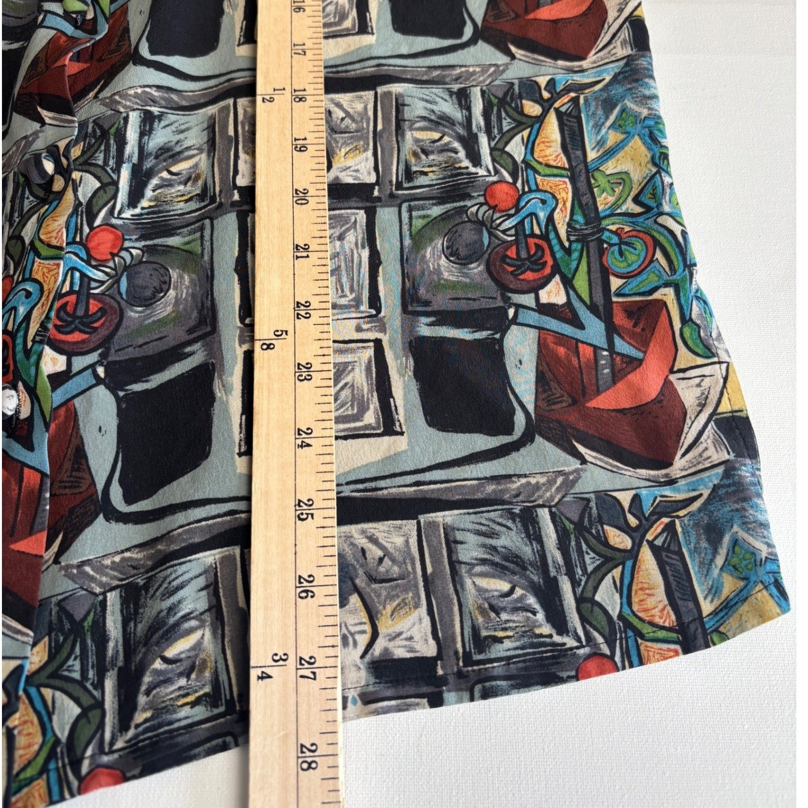 Picasso Collection Tomato Plant 1944 Silk Button Down Shirt M/L Art to Wear