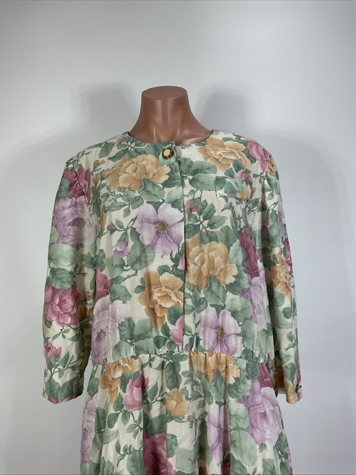 Vintage Jenny Secretary Cottagecore Prairie Dress PLUS 18W 80’s 90’s Floral
