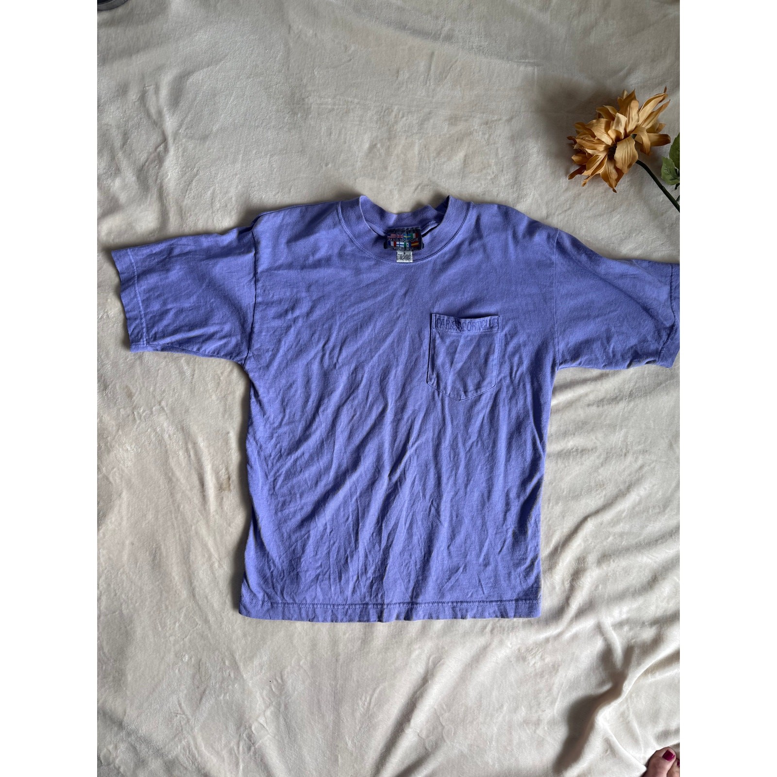 Vintage T-shirt Paris Sports Club Purple Pocket Maurices Size S