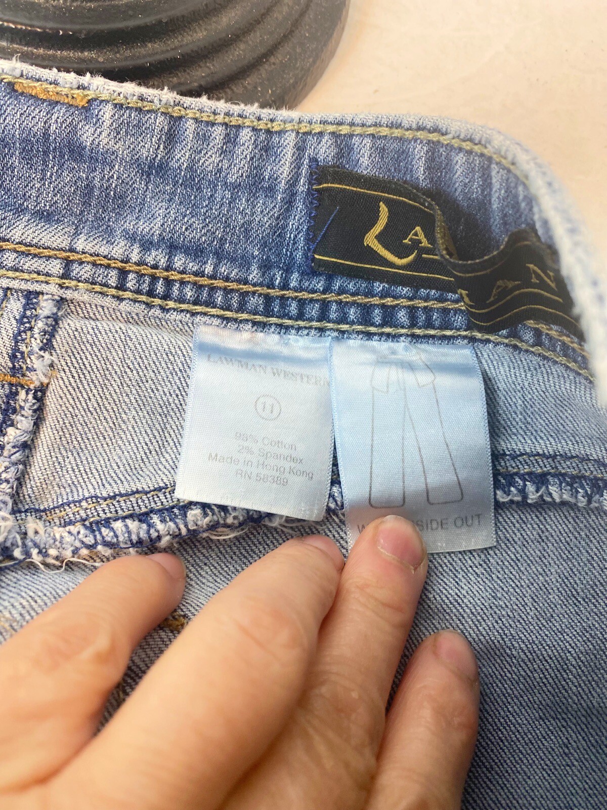 Vintage Lawman Jeans Women’s Size 11, Distressed Acid Wash Style