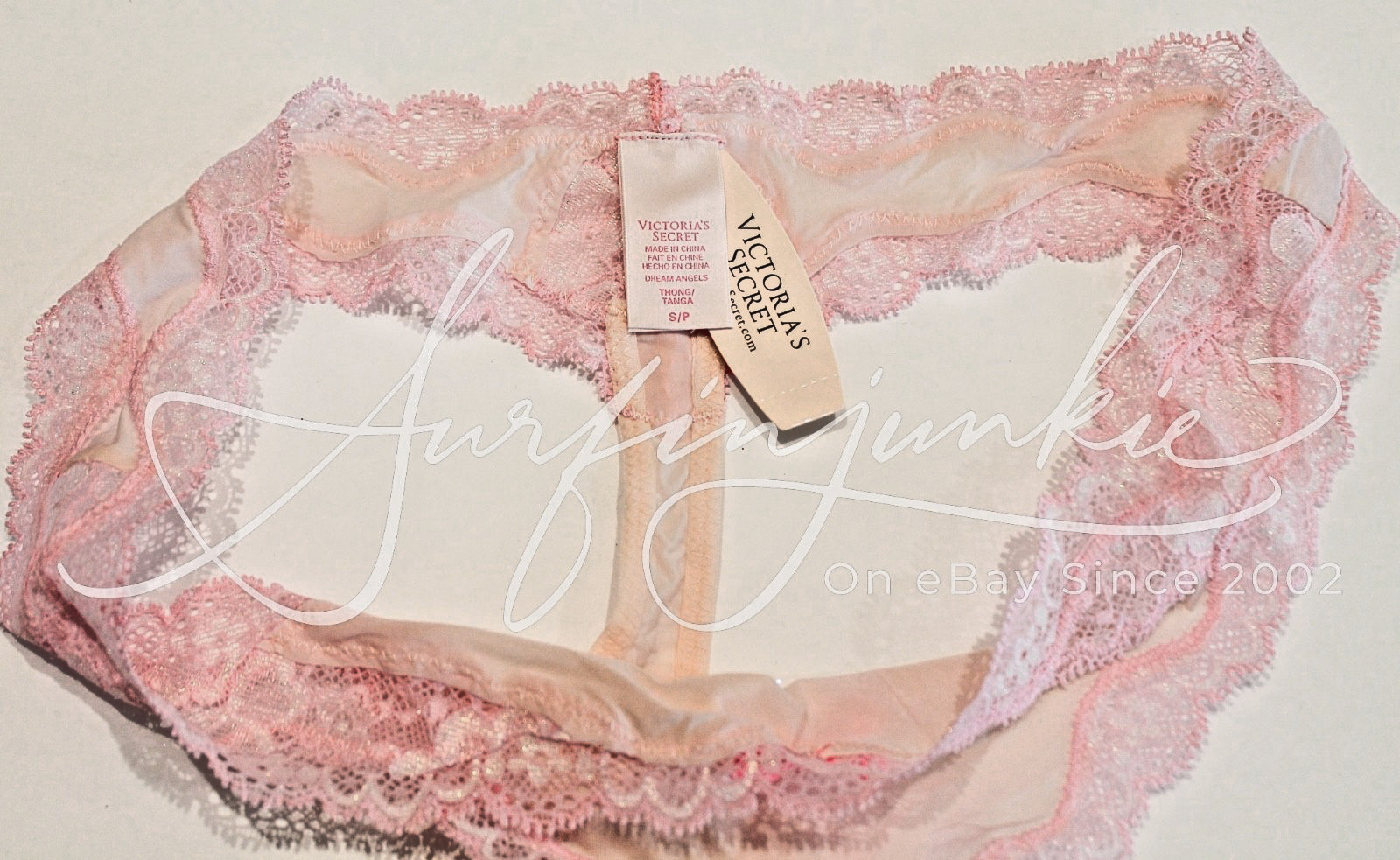 Victoria’s Secret Vintage Panties Panty Small Light Baby Pink Lace Thong Bikini