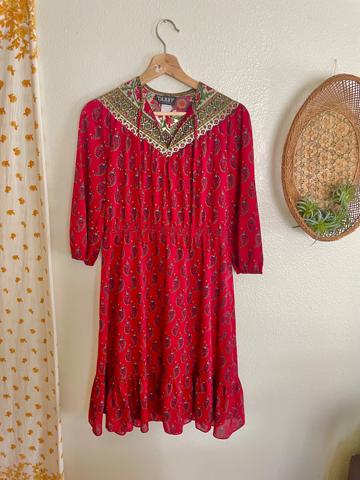60s Vintage Midi Dress Tabby Made in USA Sheer Women’s 10 Americana Dress