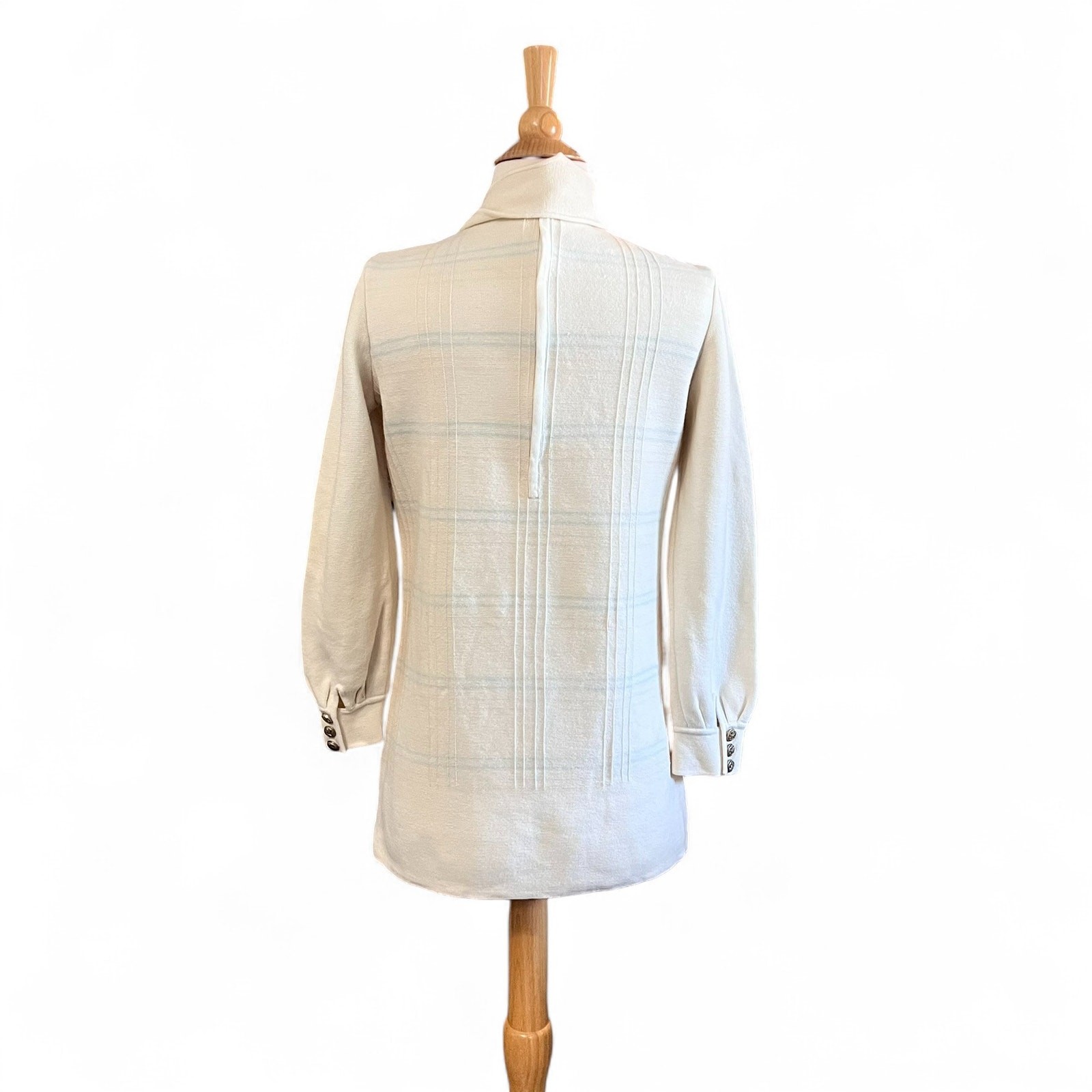 Vintage 60s Mod Ivory Wool Knit Tunic Marco Donati Hong Kong MCM Sz S