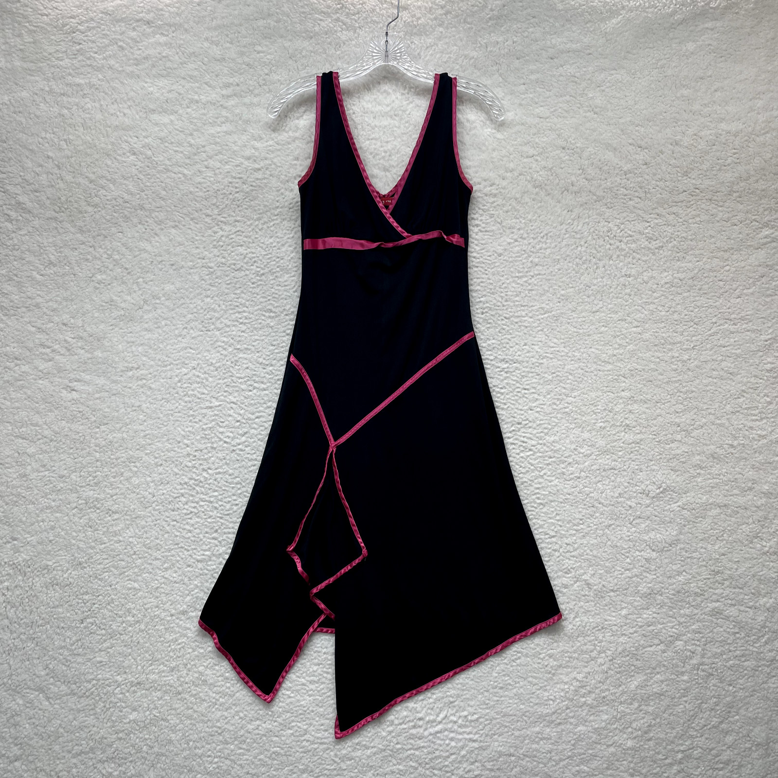Y2K Vintage Midi Dress Medium Black Slinky Stretch Cyber Fairy Grunge Whimsigoth