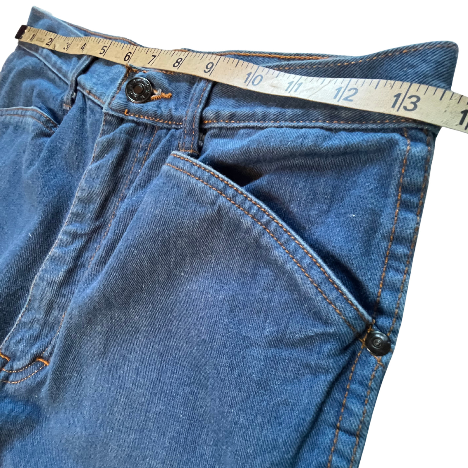 Vintage 80s Flared Jeans 29 34 Blue Cotton Tall Sears StyleWorks Western Grunge