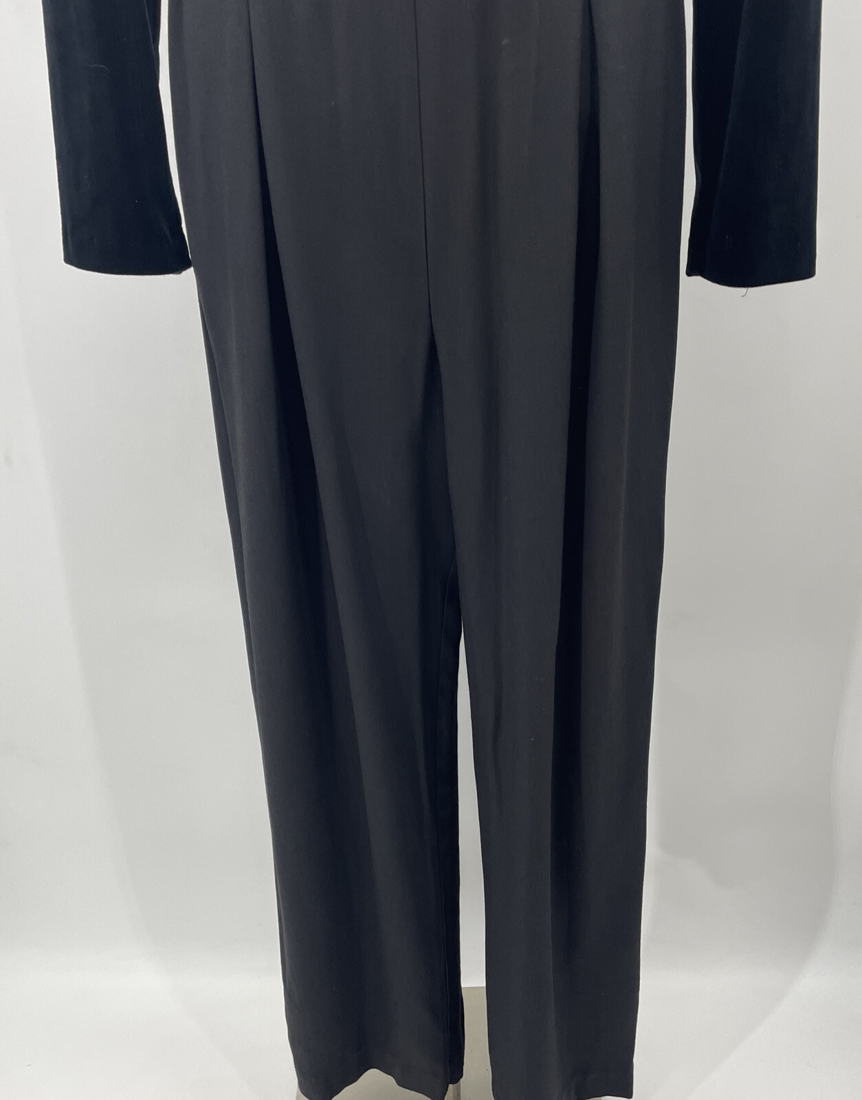 Vintage D.J. Summers One Piece Paint Suit Velour Belted Posh Fashion Icon Black