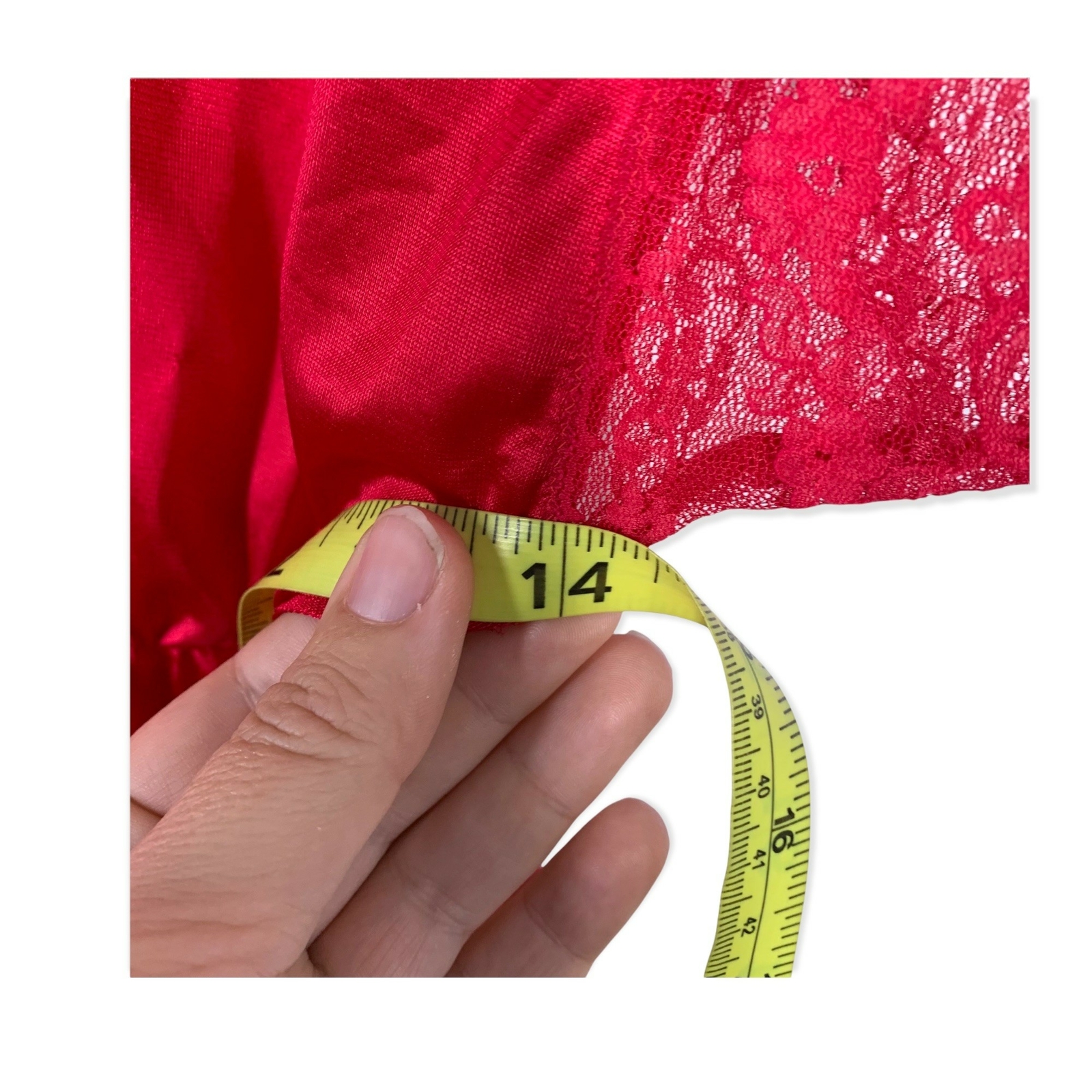 Vintage 70s Texsheen Lipstick Red Lace Negligee Romper Small