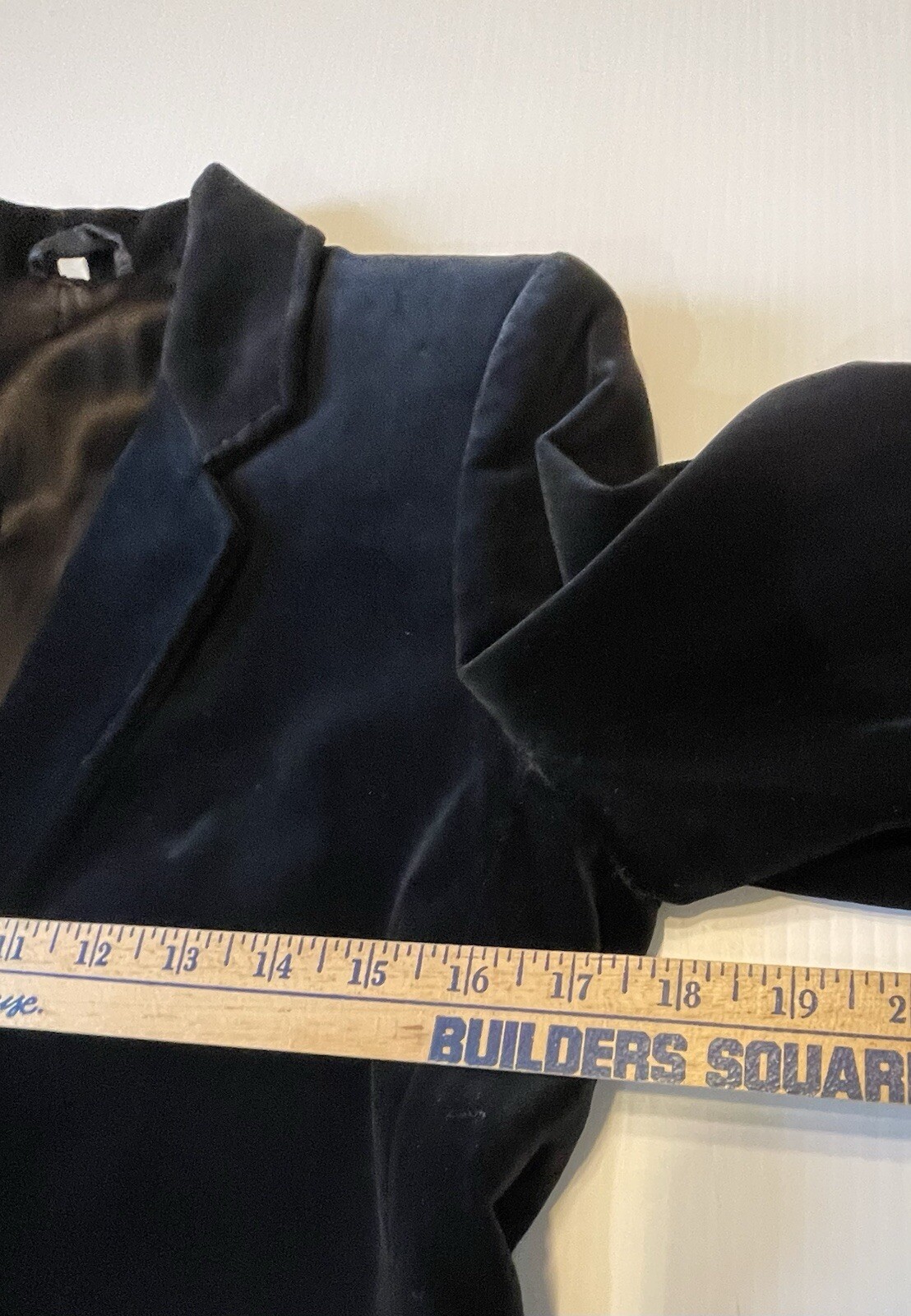 Vintage The Fashion Place Sears Black Velvet Blazer 2 Button Size 8 1980s Preppy