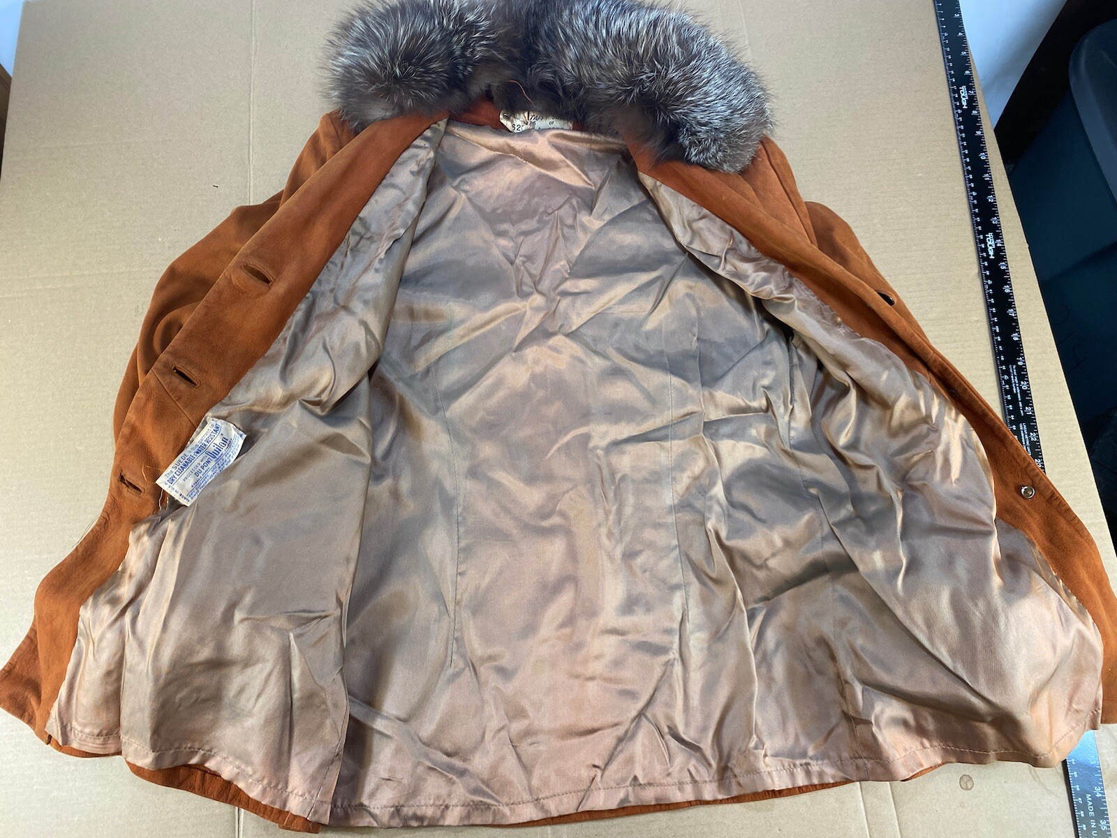 Vtg 40s 50s 60s Leather Suede Fur Mink Arizona Aztec Western Navajo Jacket Coat