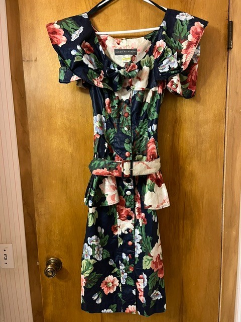Karen Alexander Vintage Dress 80’s 90’s Excellent! Floral Cotton Sateen Size 4