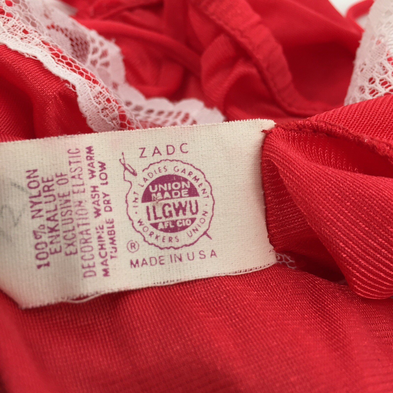Vintage 1960s Jennifer Dale Lingerie Teddy Size 5 Small Red White Romper Pinup S