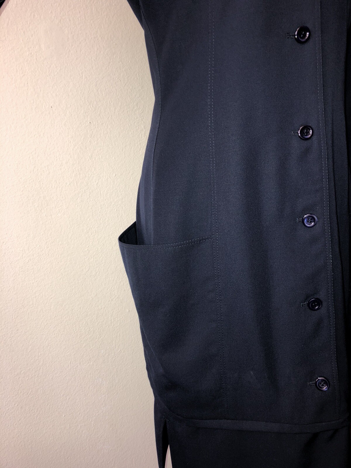 Vintage ’80s Emanuel Ungaro Parallele Avant Garde Midi Dress Shift Pockets Large
