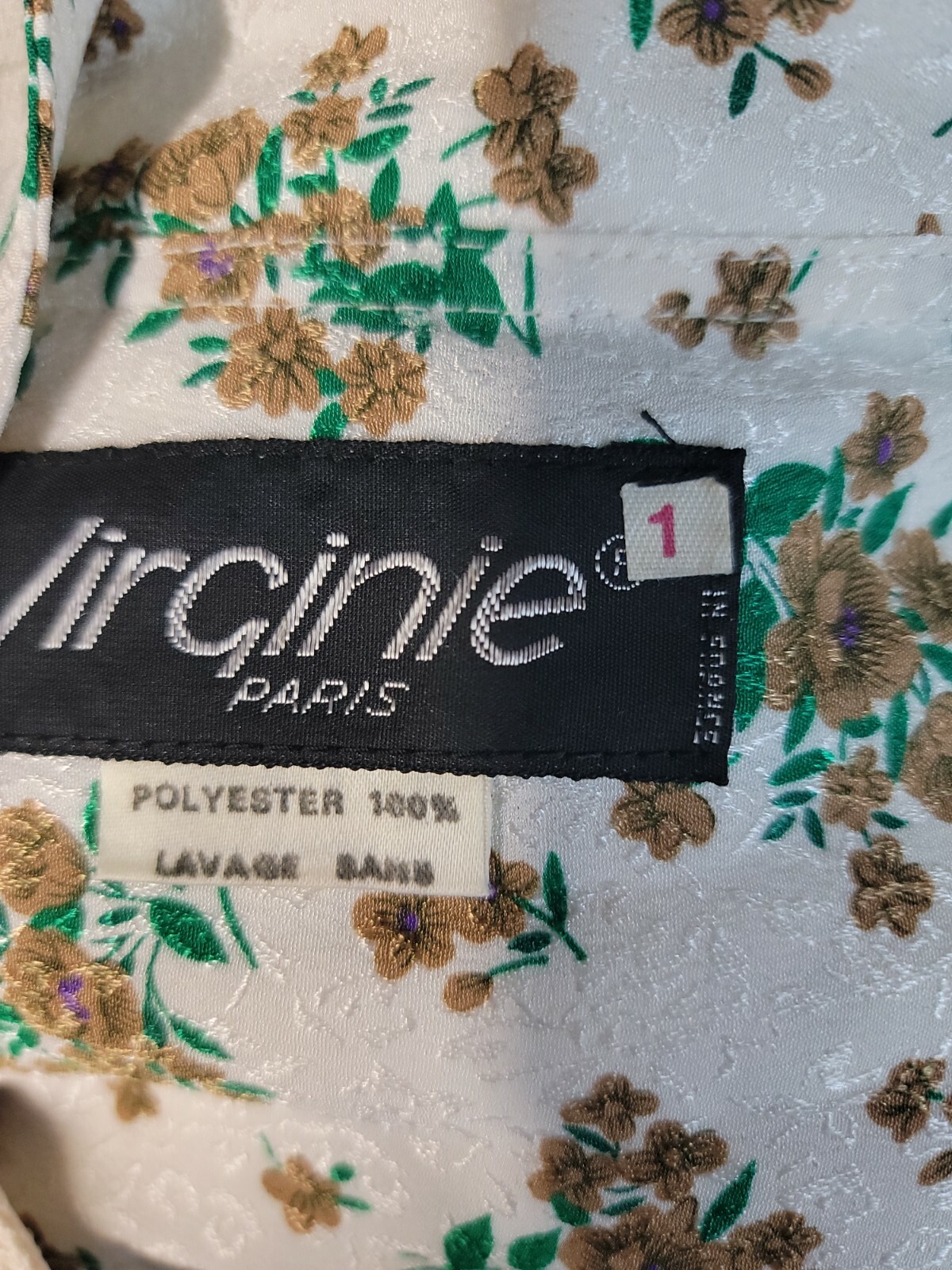 VIRGINIE Paris Designer Vintage Made in France Ribbed Hem Top Size S (1) #W4