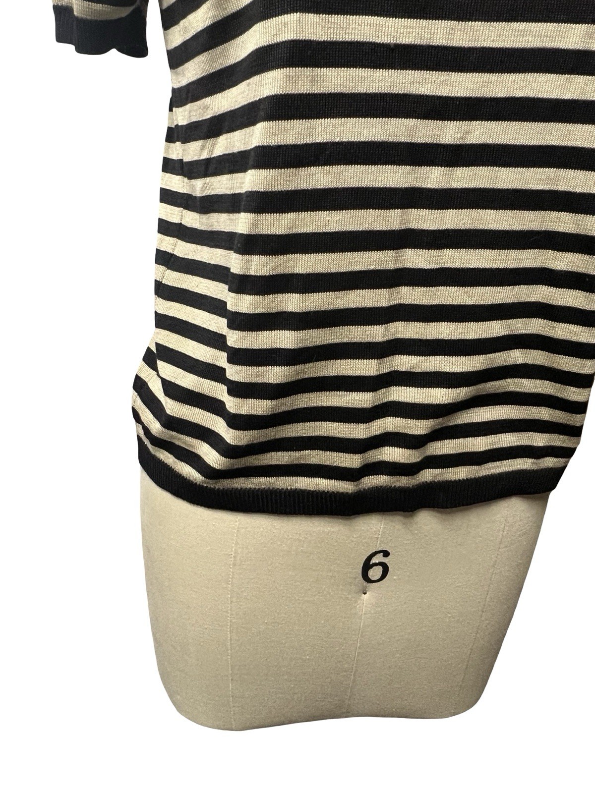 Vintage 90s Minimalist Striped Mock Neck 100% Silk Quiet Luxury Sweater Blouse M