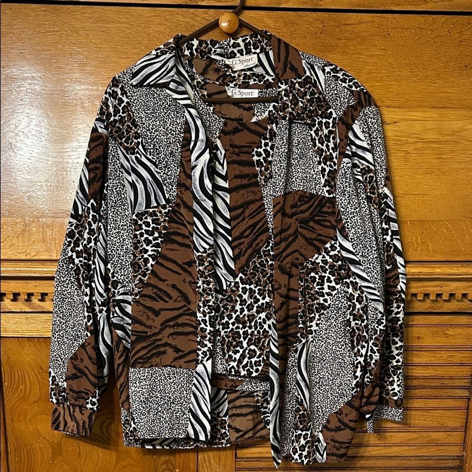 Vintage Y2K Indie Sleaze 3 Piece Set Mixed Animal Print Shirt Tank Skirt Club