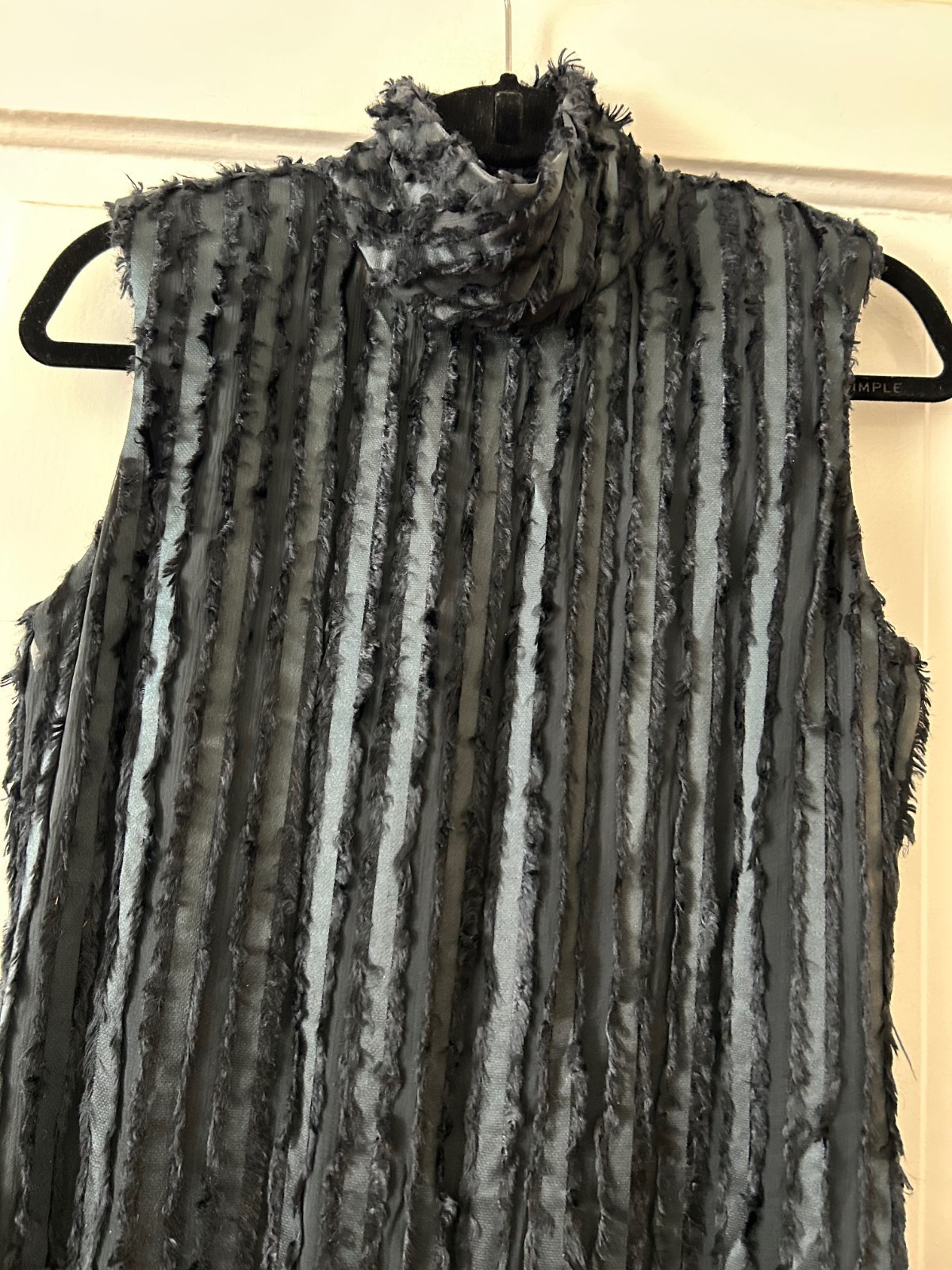 Holly Harp Black Textured Chiffon Dress Sz. S Vintage