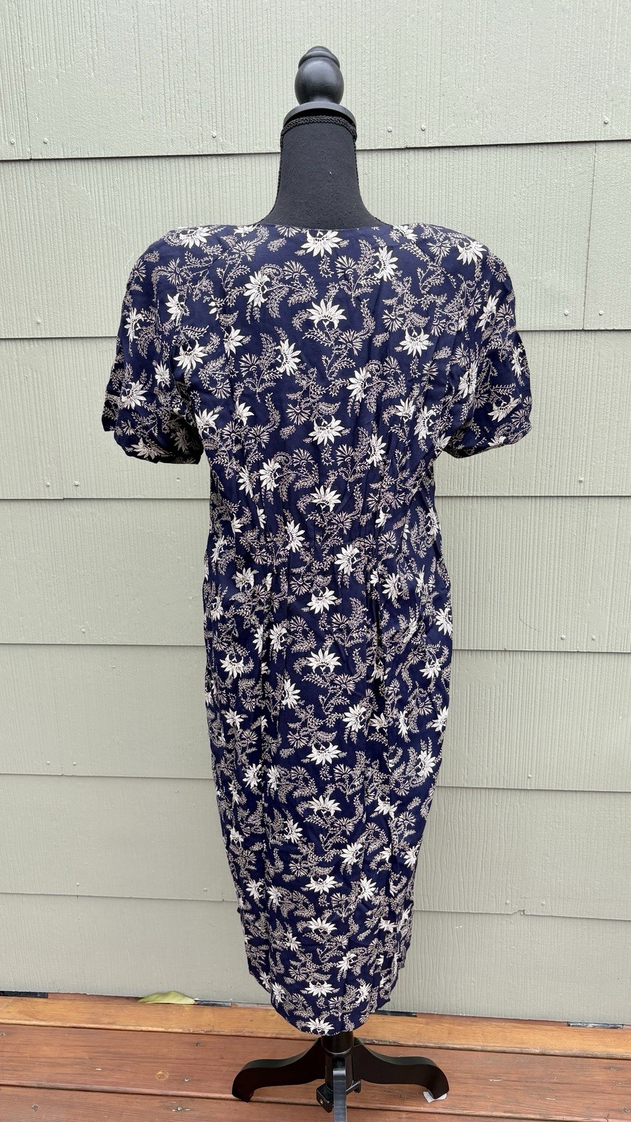 vtg Karon Crosby 80s Western Prairie Floral Lace Bib Button Down Peasant Dress