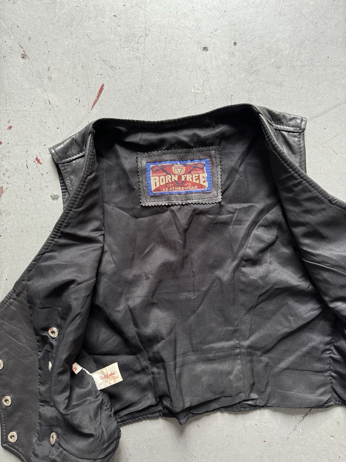 90s vintage double breasted black leather biker motorcycle chopper buckle vest