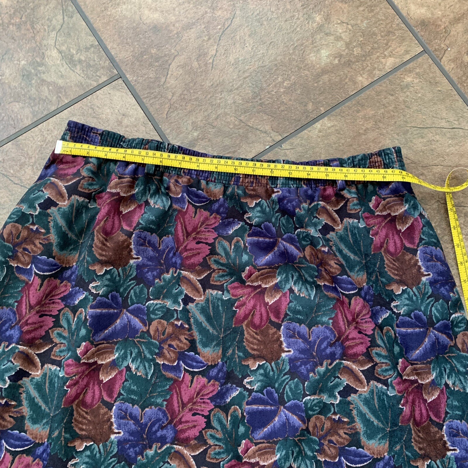 Vintage Wentworth Women 36 Gallery Autumn Leaves Skirt Union Made USA Polyester