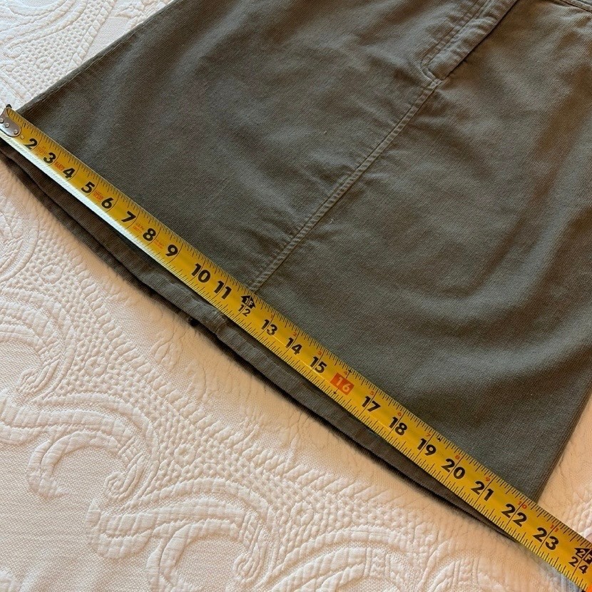Charter Club Petite 12P Sage Corduroy Skirt Cottagecore Classic Vintage NOS NWT