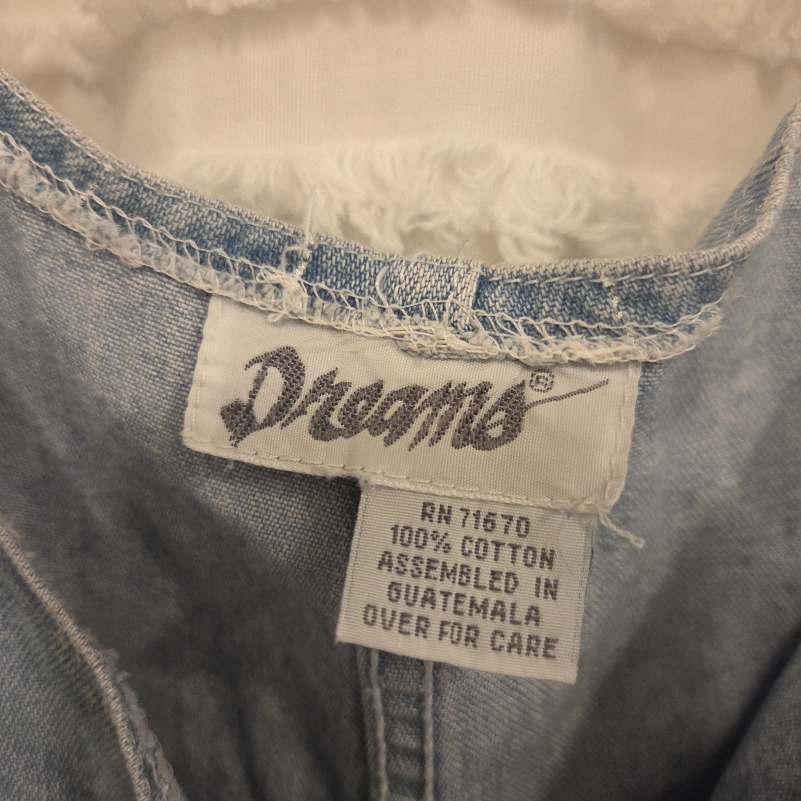 Vintage Dreams Denim Jumper Overall Shorts Striped Womens XL Read