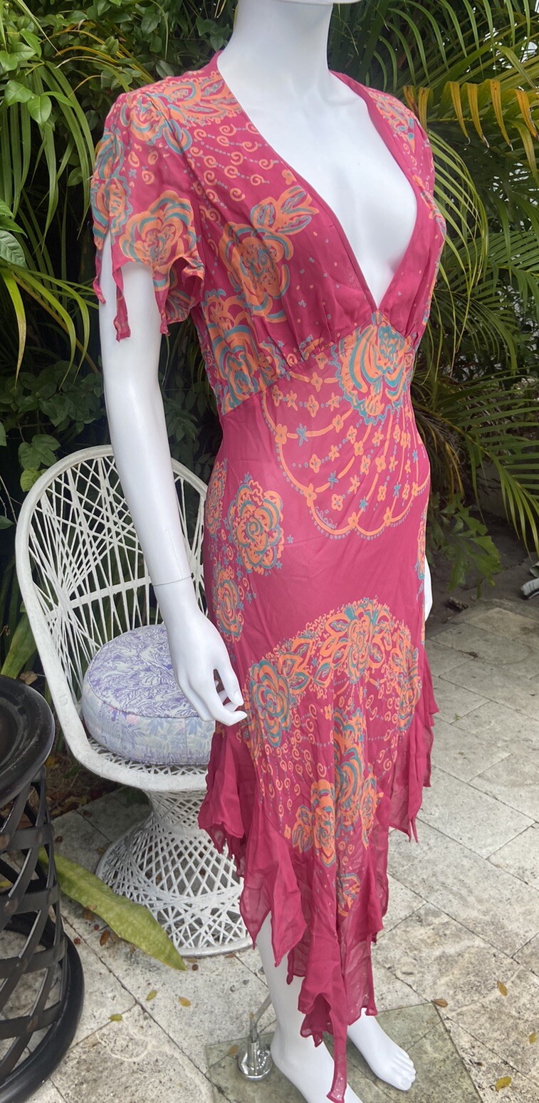 vintage zandra rhodes Dress Top Shop 38