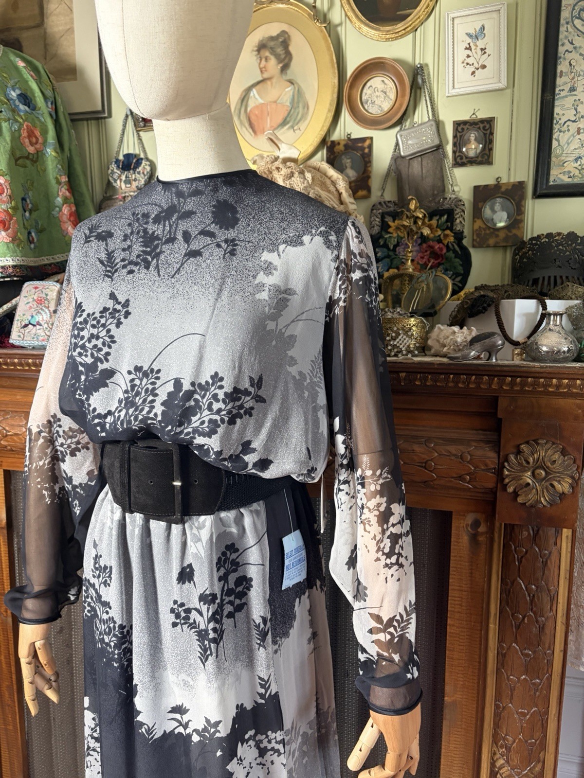 Vintage 1980s Hanae Mori Boutique Deadstock Dress, NOS