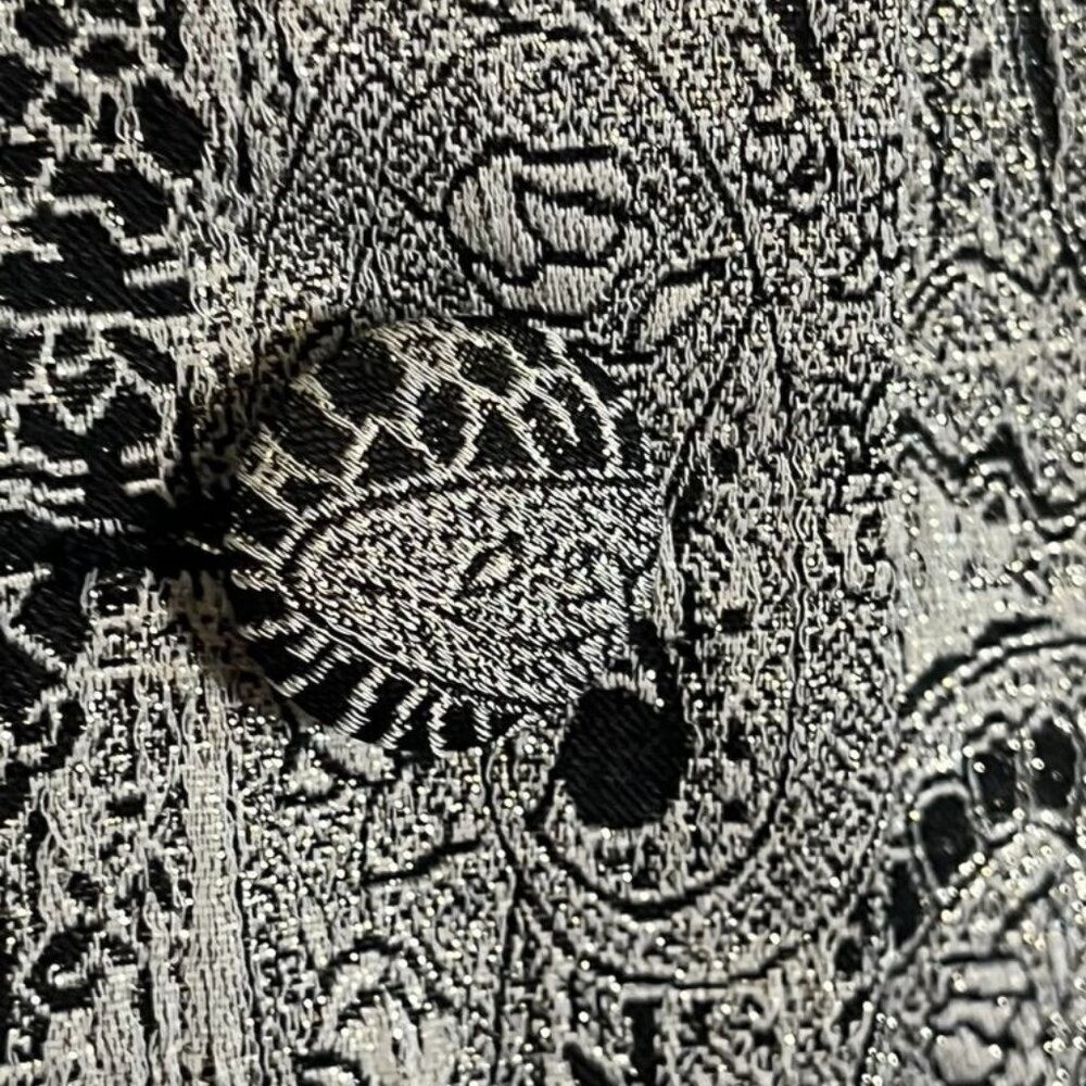 Retro Metallic Floral Blazer Black 30 Paisley Chic Shiny NYE Festive Holiday 90s