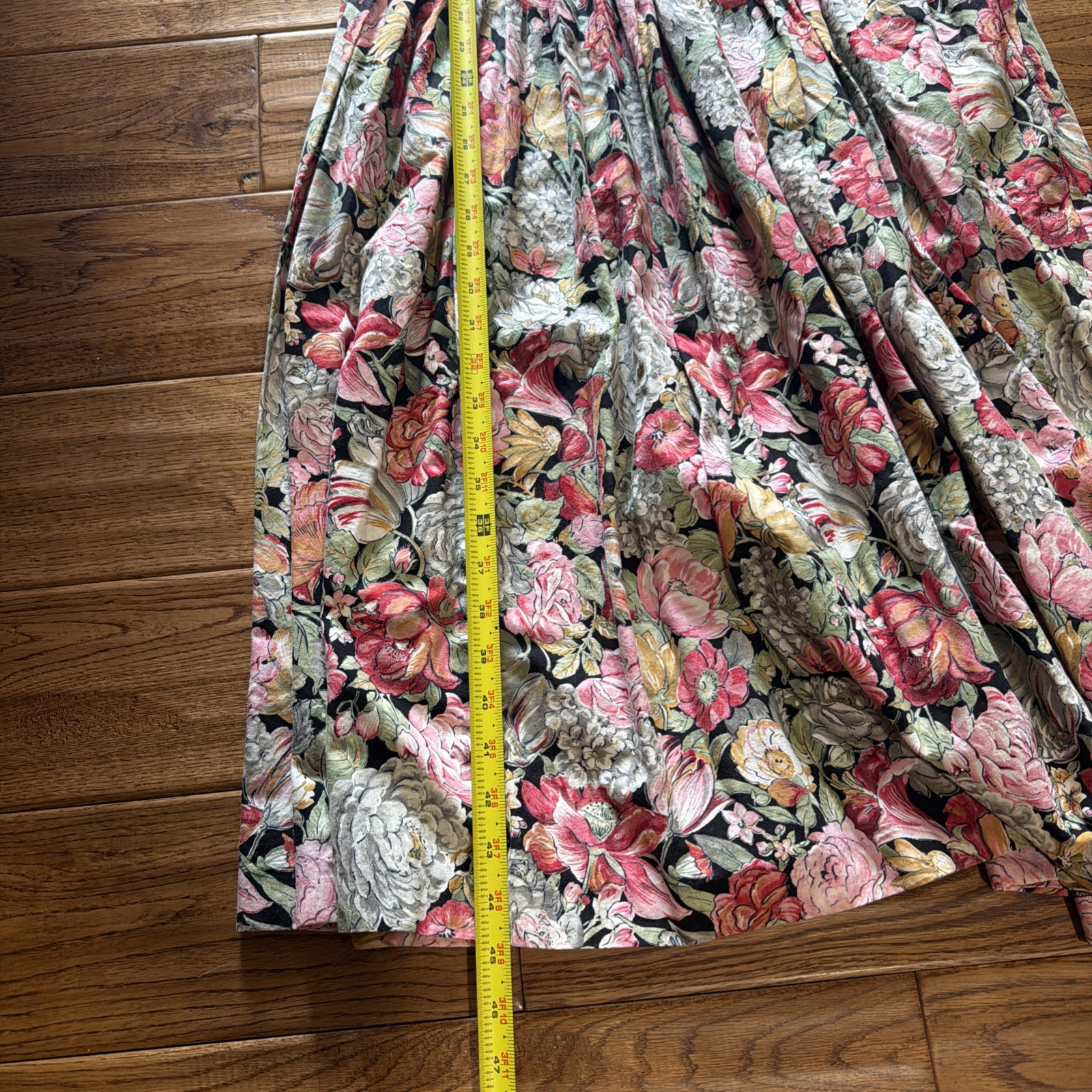 Vintage Cottage Core Dress Pink Floral 1980’s Button Ruffle Size 14 SL Fashions